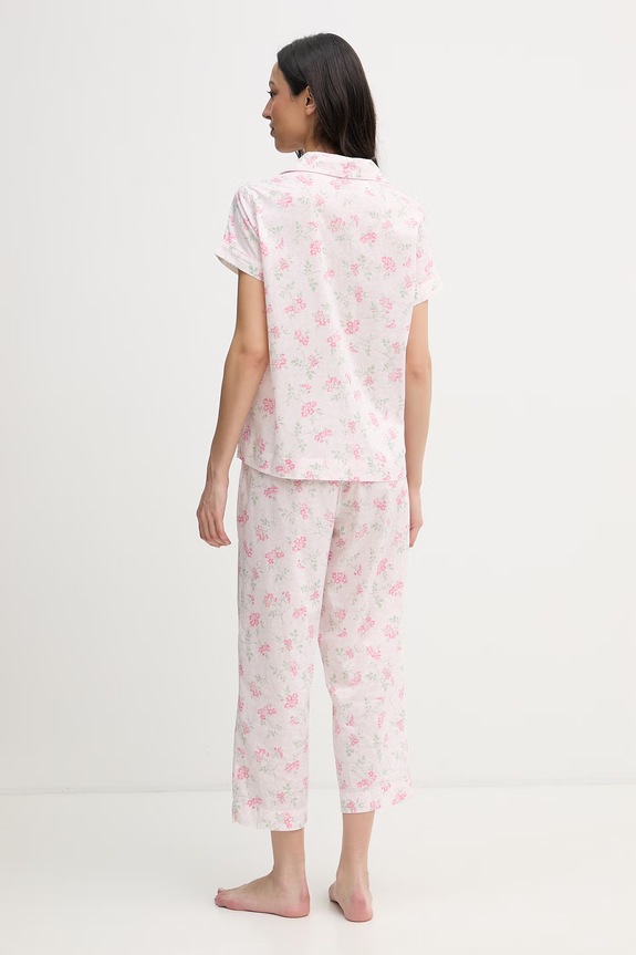 Lauren Ralph Lauren dvojdielne pyžamo dámske s bavlnou ILN72512 ružová SS26
