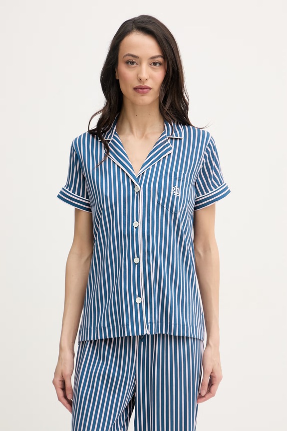 Lauren Ralph Lauren dvojdielne pyžamo dámske bavlnené ILN72519 tmavomodrá SS26