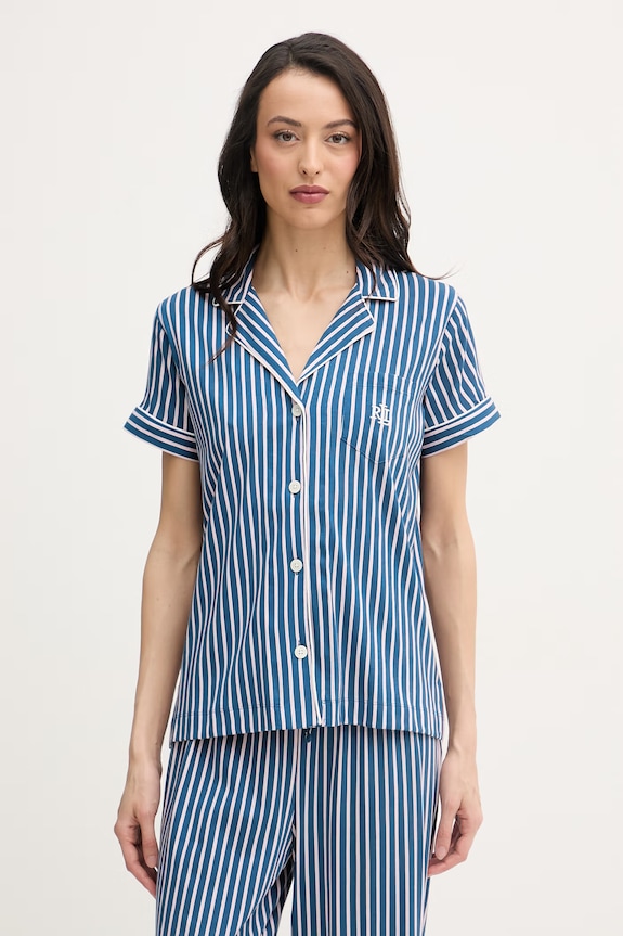 Lauren Ralph Lauren dvojdielne pyžamo dámske bavlnené ILN72519 tmavomodrá SS26