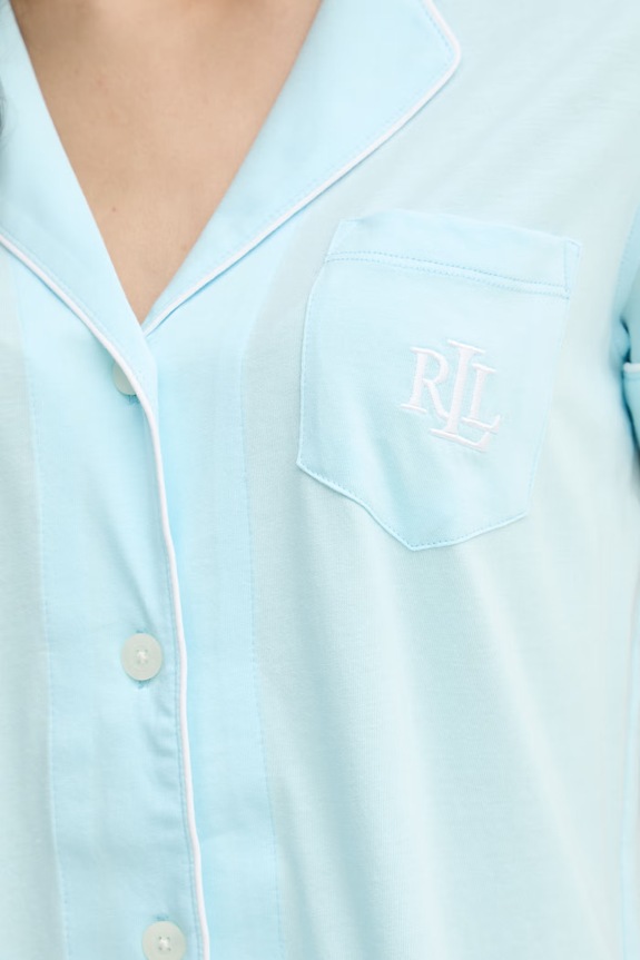 Lauren Ralph Lauren dvojdielne pyžamo dámske s bavlnou ILN92509 modrá