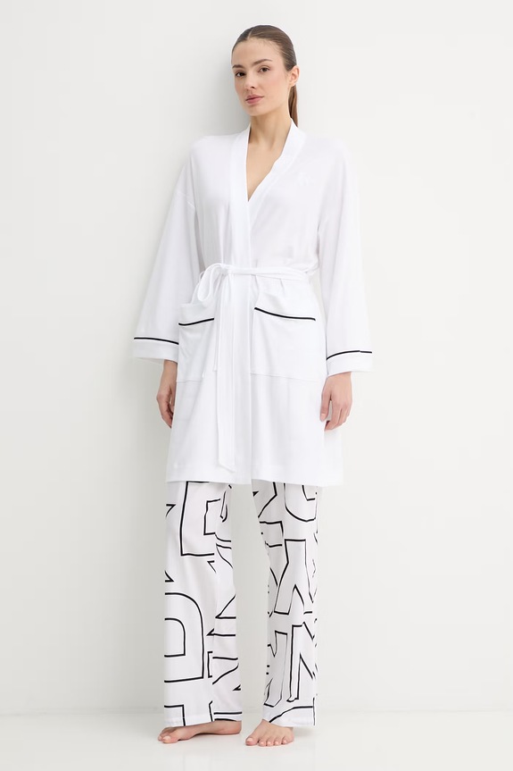 DKNY župan dámsky bavlnený YI10100 biela SS26