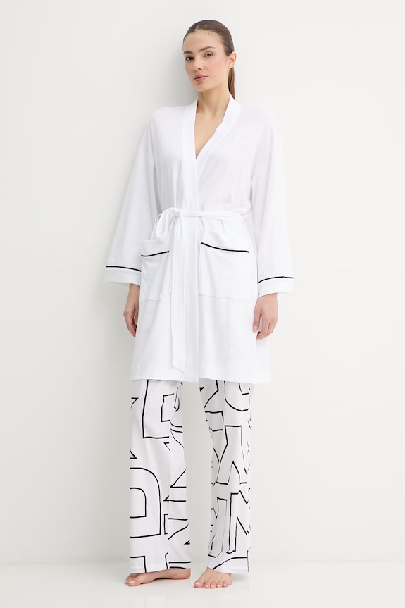 DKNY župan dámsky bavlnený YI10100 biela SS26