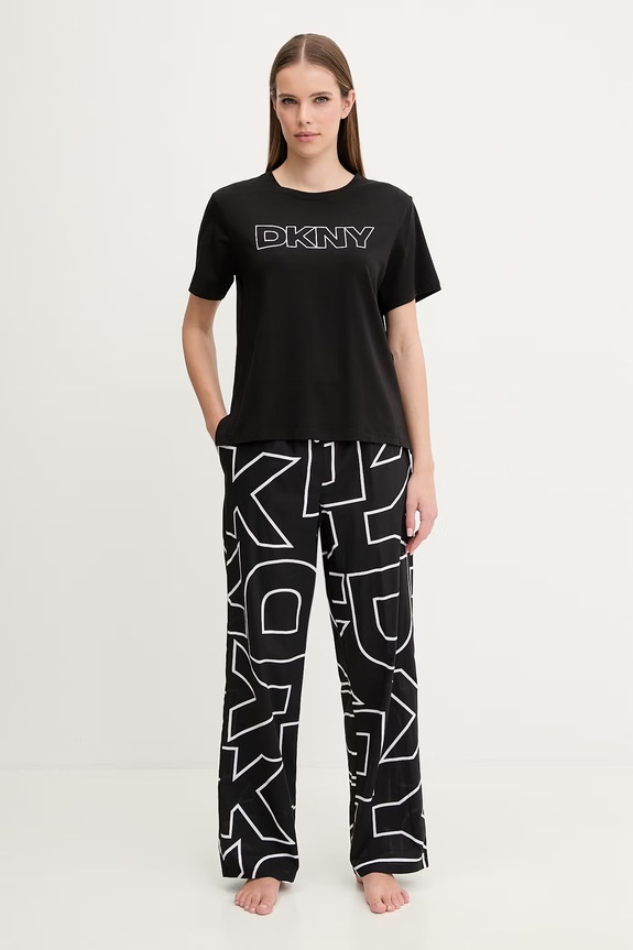 Dkny piżama tkanina czarny YI80100
