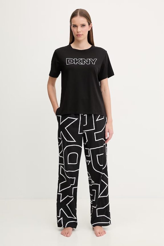 Dkny piżama tkanina czarny YI80100