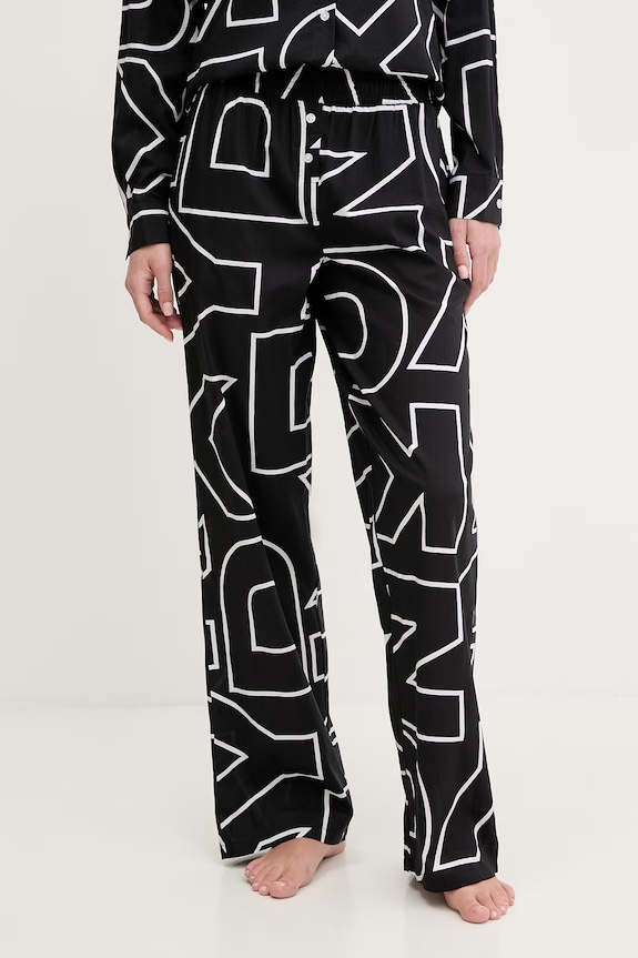 DKNY piżama dwuczęściowa damska bawełniana czarny YI90100