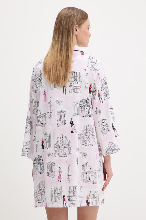 DKNY nočná košieľka dámska s viskózou YI00108 biela SS26