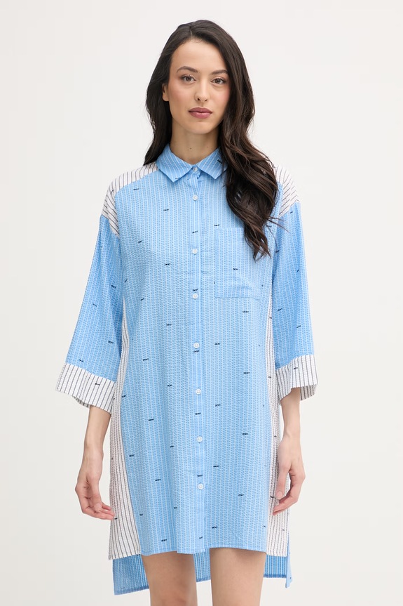 DKNY nočná košieľka dámska s viskózou modrá YI30110