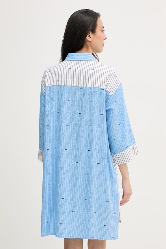 DKNY nočná košieľka dámska s viskózou YI30110 modrá SS26
