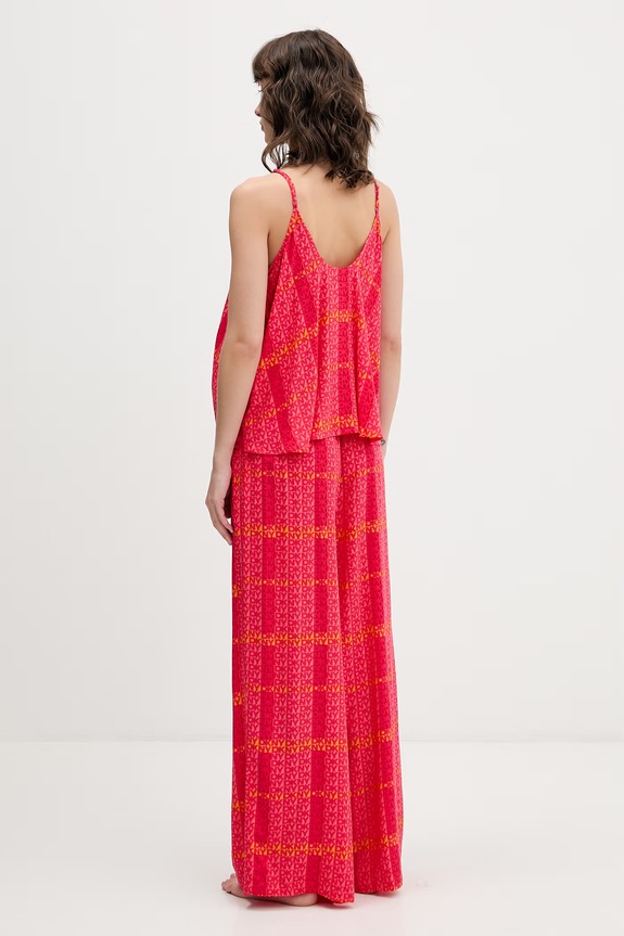 Îmbrăcăminte DKNY pijama din două piese pentru femei, din vâscoză YI70113 rosu