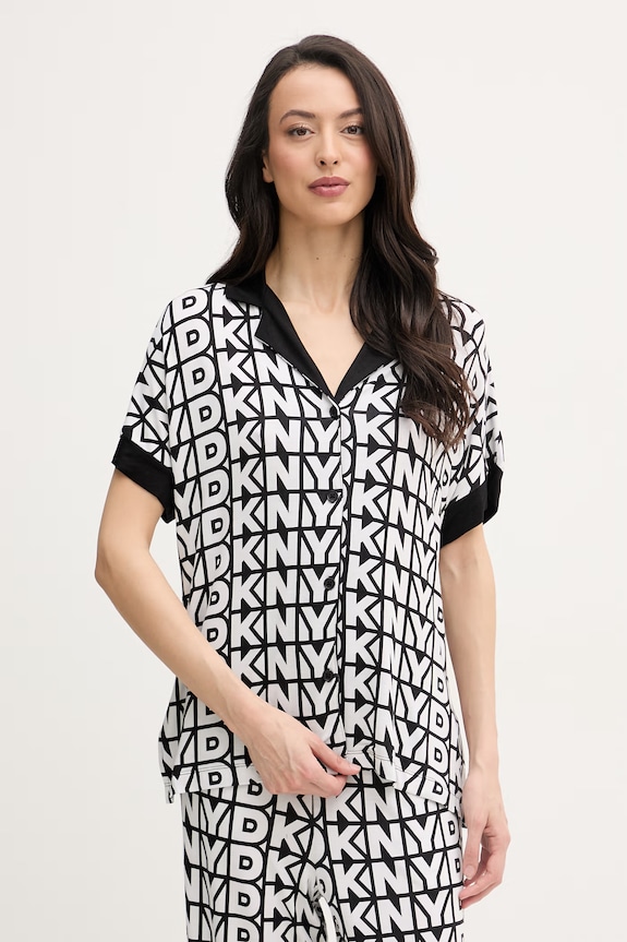DKNY dvojdielne pyžamo dámske s viskózou YI80107 biela SS26