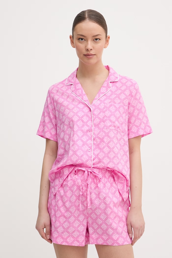 DKNY pyžamo dámske s bavlnou ružová YI80108