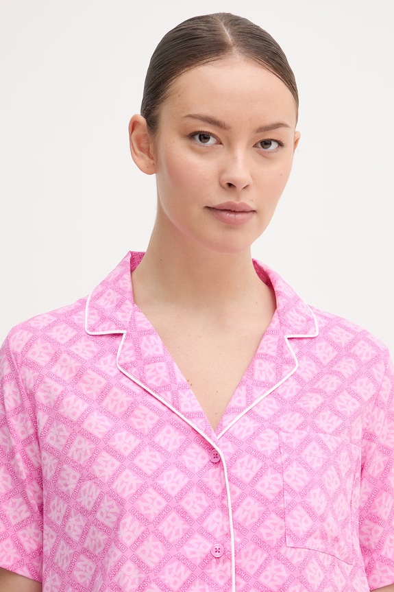 DKNY pyžamo dámske s bavlnou ružová YI80108