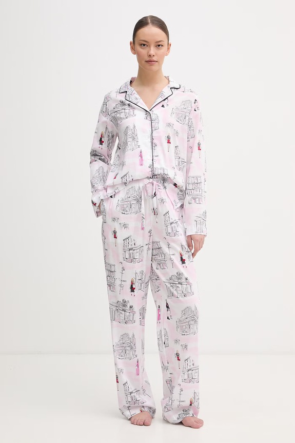 DKNY pyžamo dámske bavlnené biela YI90108