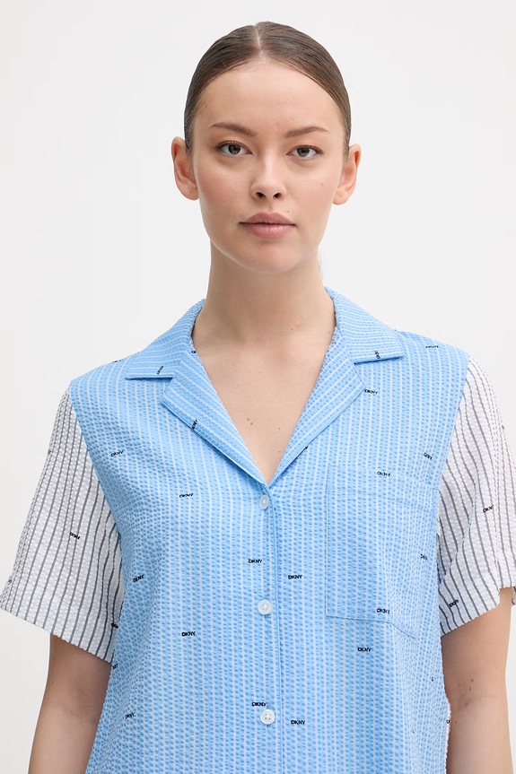 DKNY dvojdielne pyžamo dámske s viskózou YI90110 modrá