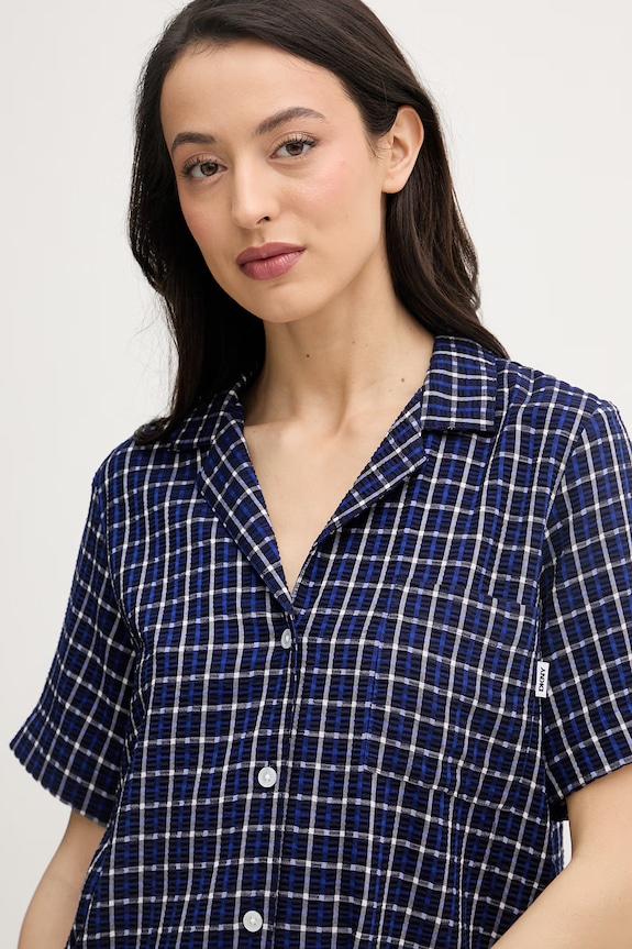 DKNY dvojdielne pyžamo dámske s viskózou YI90110 tmavomodrá