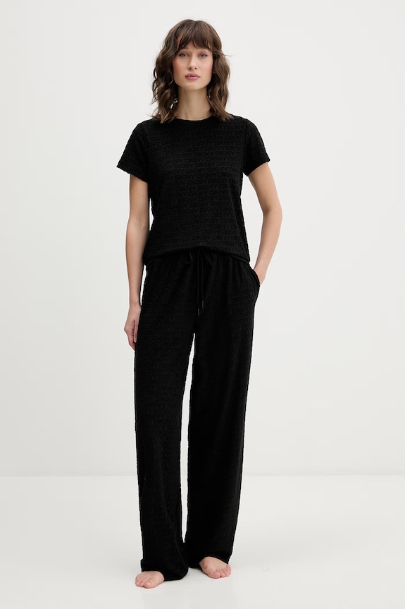 DKNY pijama din două piese pentru femei negru YI90117