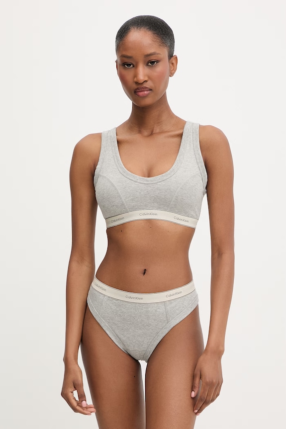 Calvin Klein Underwear háromszöges melltartó pamut elasztánnal LV00QF8594 szürke SS26