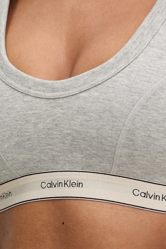 Calvin Klein Underwear háromszöges melltartó pamut elasztánnal szürke LV00QF8594