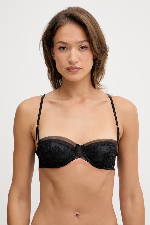 Calvin Klein Underwear podprsenka čipkovaná čierna LV00QF8630