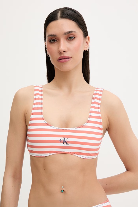 Calvin Klein sutien de baie pentru femei portocaliu LV00Q61100