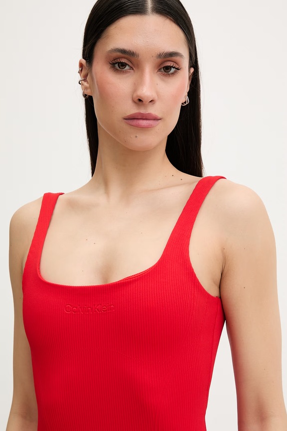Calvin Klein jednodílné plavky dámské červená LV00Q61142