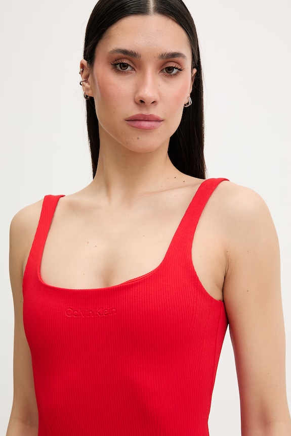 Calvin Klein jednodílné plavky dámské červená LV00Q61142