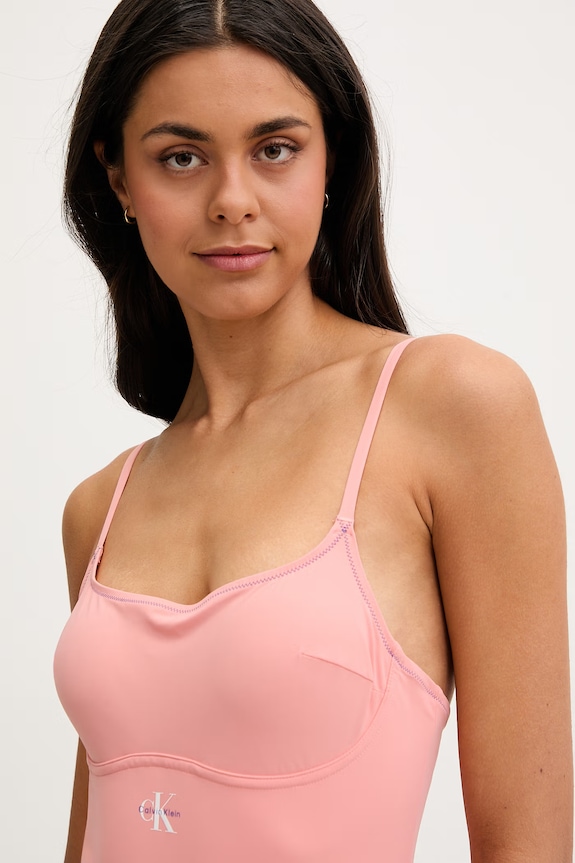 Ρούχα Calvin Klein ολόσωμο μαγιό γυναικείο LV00Q61217 πορτοκαλί