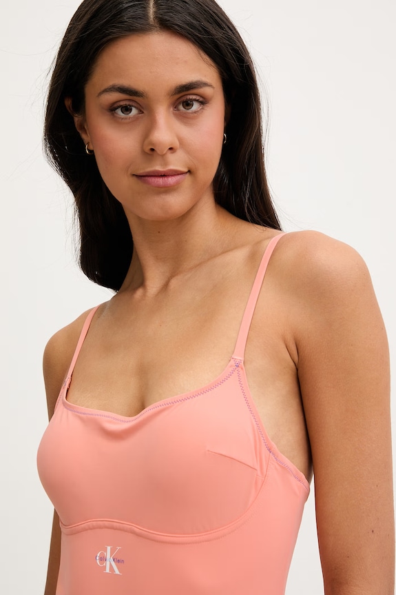 Oblečenie Calvin Klein jednodielne plavky dámske LV00Q61217 oranžová