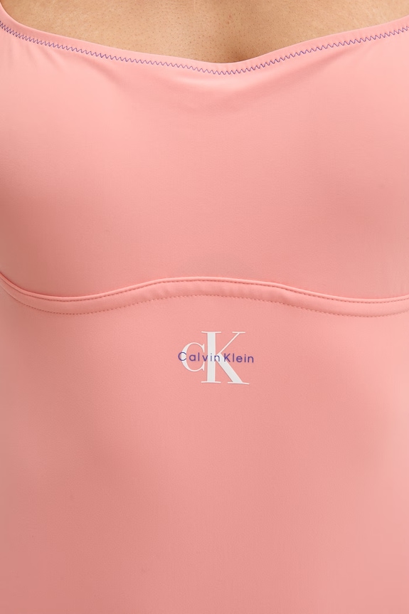 Calvin Klein ολόσωμο μαγιό γυναικείο πορτοκαλί LV00Q61217