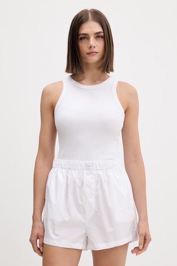 Calvin Klein Underwear pyžamové šortky dámske s bavlnou LV00QS7596 biela SS26