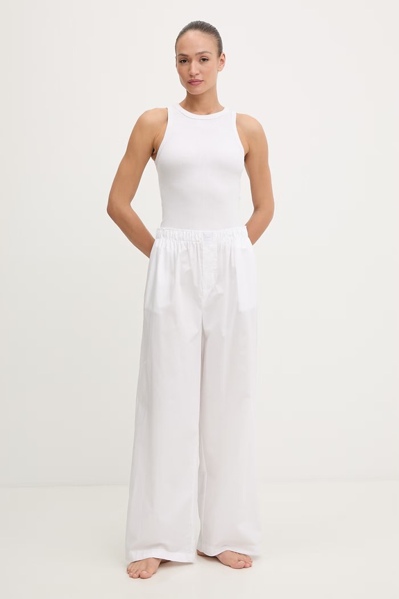 Calvin Klein Underwear παντελόνι πιτζάμας Γυναικείο βαμβακερό LV00QS7597 λευκό SS26