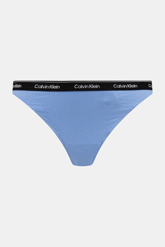 Dámske tangá s bavlnou Calvin Klein Underwear 7-pak modrá LV00QD5319