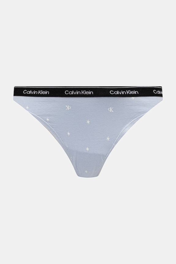 Dámske tangá s bavlnou Calvin Klein Underwear 7-pak LV00QD5319 modrá
