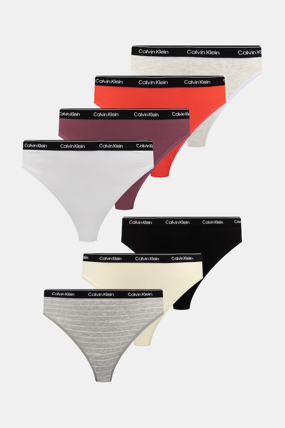 Calvin Klein Underwear figi damskie z bawełną 7-pack biały LV00QD5320