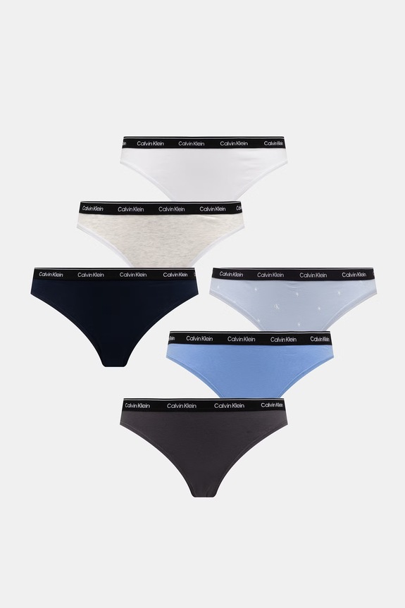 Calvin Klein Underwear nohavičky dámske s bavlnou 7-pak modrá LV00QD5320