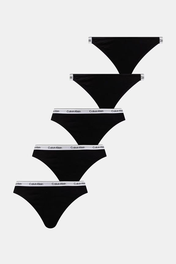 Calvin Klein Underwear tangá dámske 5-pak čierna LV00QD5395