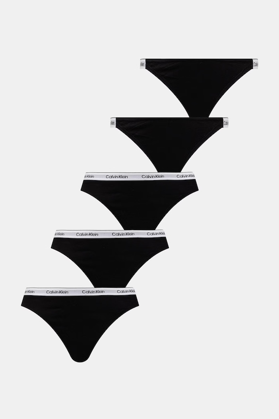Calvin Klein Underwear tangá dámske 5-pak čierna LV00QD5395