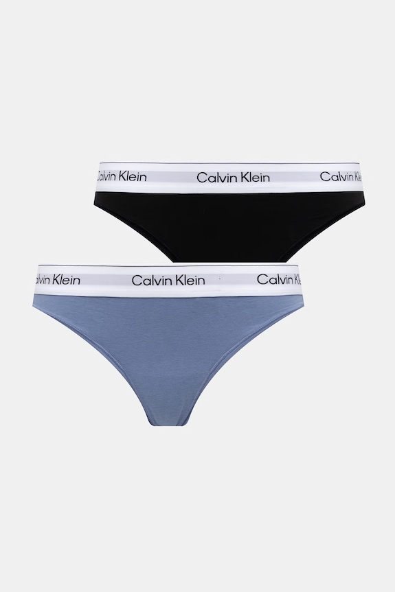 Calvin Klein Underwear tangá dámske 2-pak modrá LV00QF8834