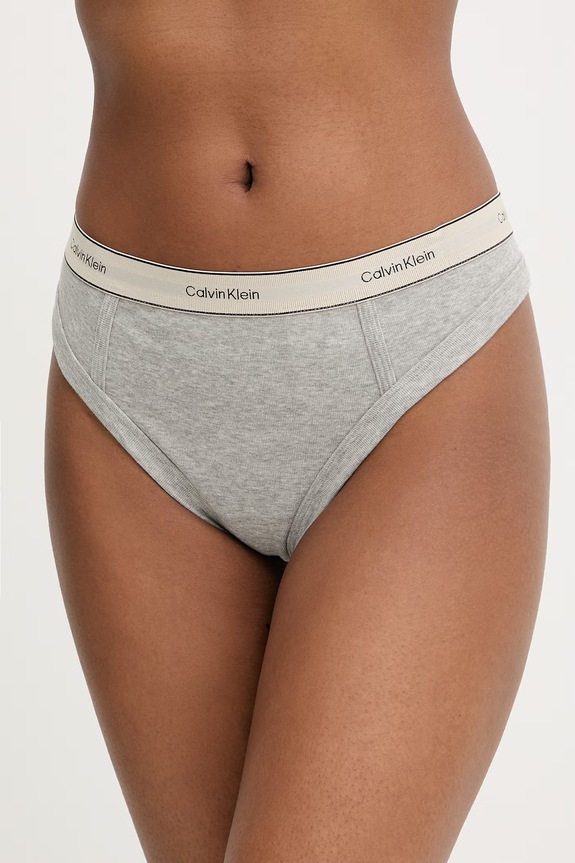 Calvin Klein Underwear brazilky dámské bavlněné s elastanem šedá LV00QF8771