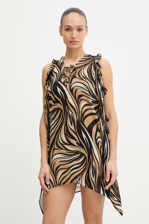 Obleka za na plažo Twinset 261LB2FFF rjava SS26