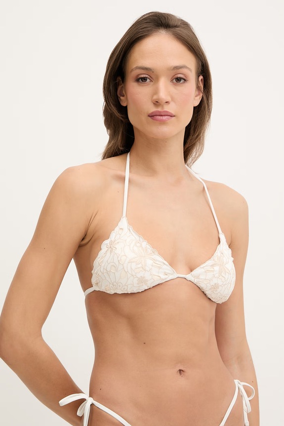Twinset sutien de baie cu modele alb 261LMMA22