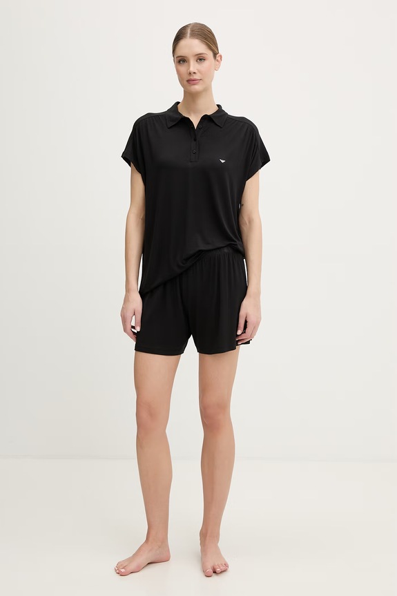 Emporio Armani Underwear piżama damska z wiskozy czarny EW002964.AF19024