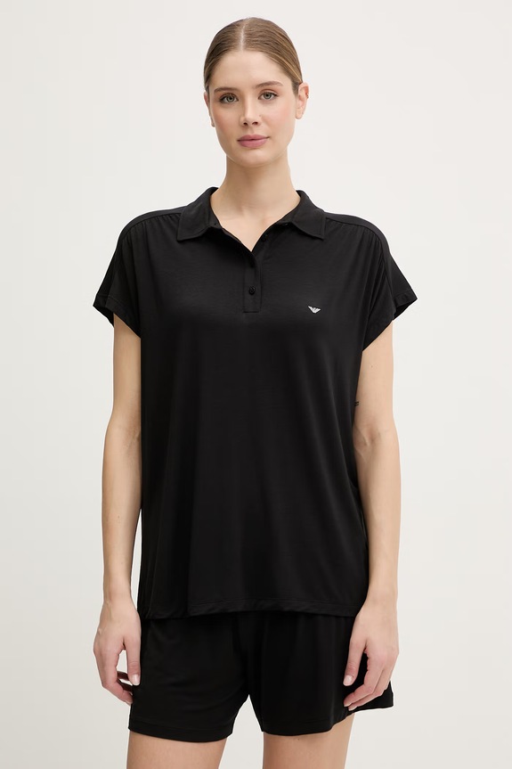 Emporio Armani Underwear piżama damska z wiskozy EW002964.AF19024 czarny SS26