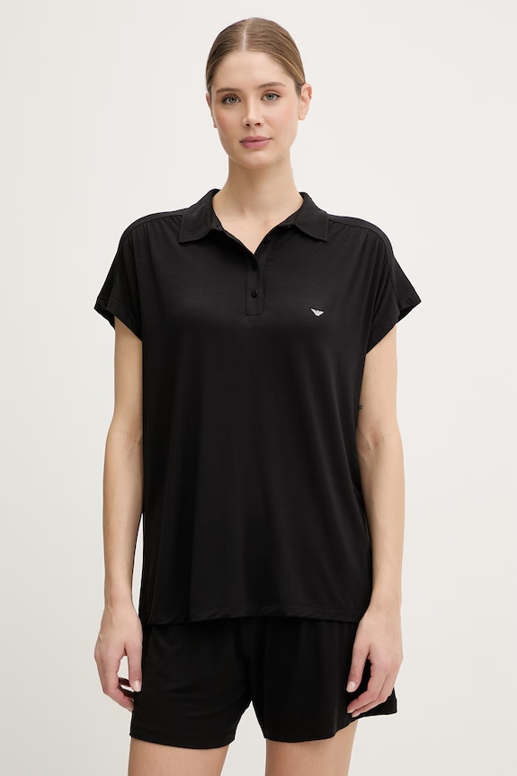 Emporio Armani Underwear piżama damska z wiskozy EW002964.AF19024 czarny SS26