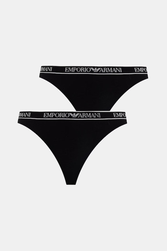 Emporio Armani Underwear nohavičky dámske 2-pak čierna EW000403.AF19026