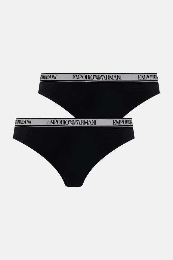 Emporio Armani Underwear tangá dámske 2-pak čierna EW000402.AF19028