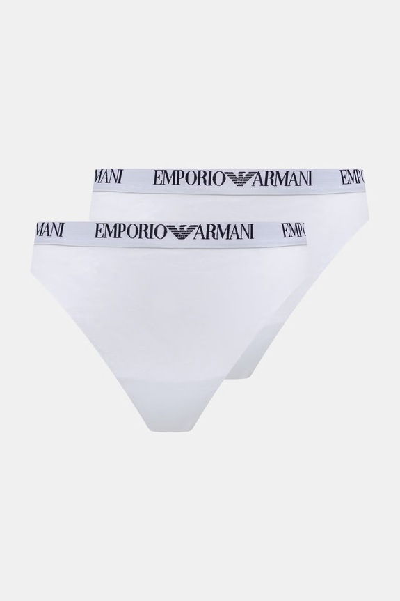 Emporio Armani Underwear Figi damskie z bawełną 2-pack biały EW000403.AF13033