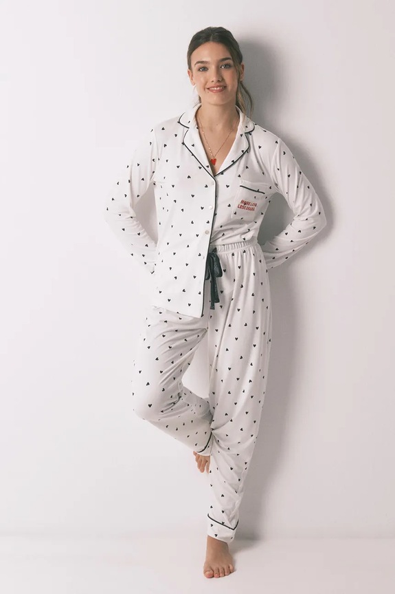women'secret pijama imprimeu alb 3133479