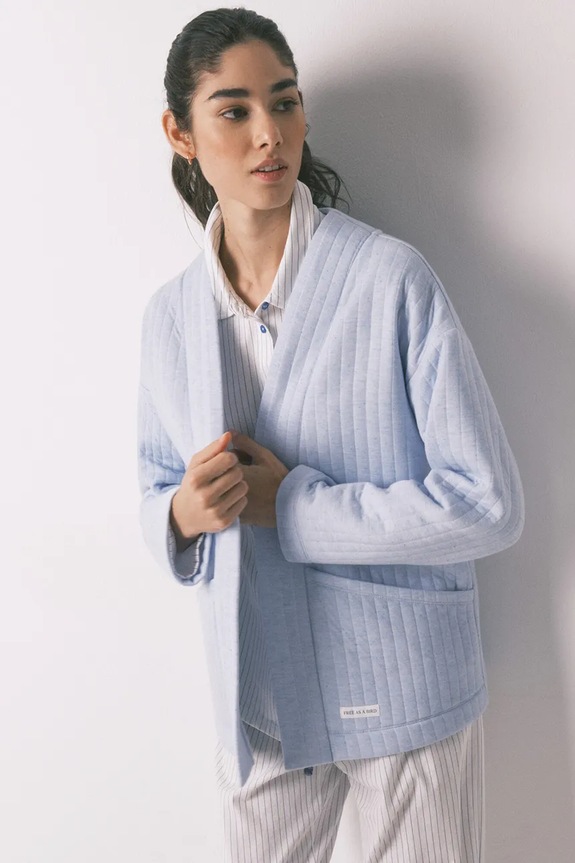 women'secret szlafrok dzianina niebieski 3143752