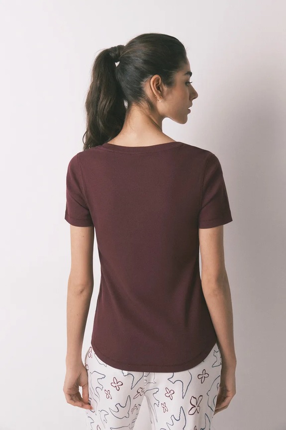 women'secret tricou de pijama 3273288 burgundia SS26